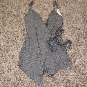 Gingham print romper